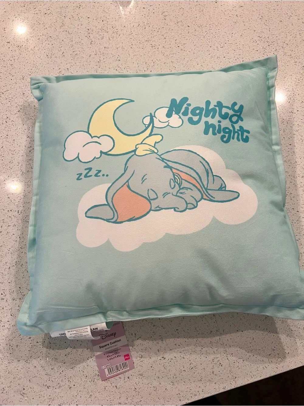 Disney Pastel Blue Dumbo 'Nighty Night' Decorative Accent Pillow